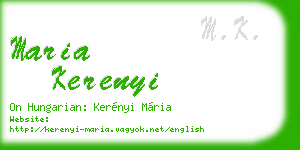 maria kerenyi business card