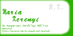 maria kerenyi business card